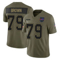 B.Bills #79 Spencer Brown Player Olive Salute To Service Limited Game Gdoa Stitched Jerseys