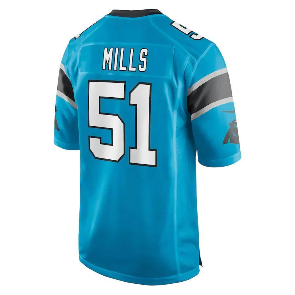 C.Panthers #51 Sam Mills Player Blue Game Gdoa Stitched Jerseys