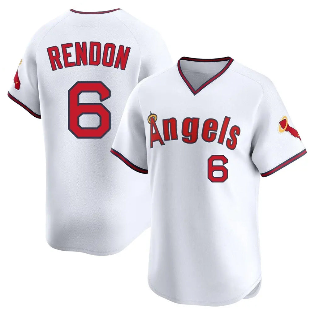 LA.Angels #6 Anthony Rendon Player White T-shirt Home Limited Fdoa Stitched Jerseys