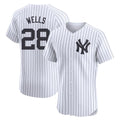 NY.Yankees #28 Austin Wells Player White Limited Elite Home Fdoa Stitched Jerseys