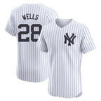 NY.Yankees #28 Austin Wells Player White Limited Elite Home Fdoa Stitched Jerseys
