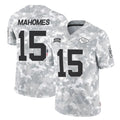 KC.Chiefs #15 Patrick Mahomes Player Arctic Camo Salute To Service Limited Game Gdoa Stitched Jerseys