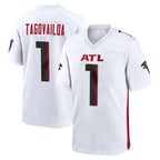 A.Falcons #1 Tua Tagovailoa Player White Home Game Gdoa Stitched Jerseys