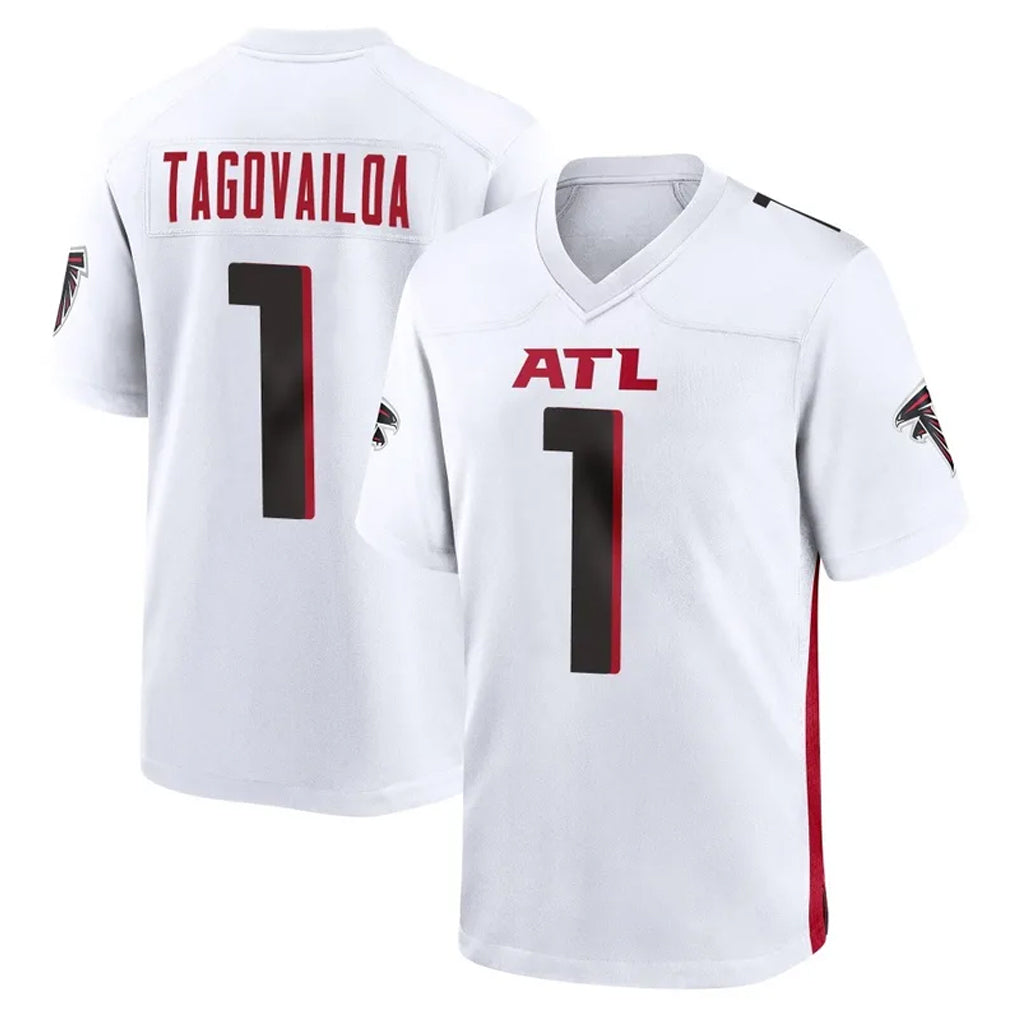 A.Falcons #1 Tua Tagovailoa Player White Home Game Gdoa Stitched Jerseys