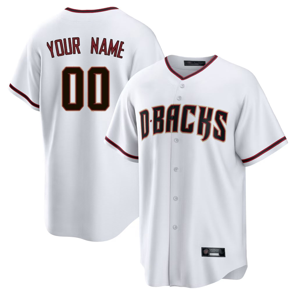 Custom A.Diamondbacks White Home Game Any name & number Gdoa Stitched Jerseys
