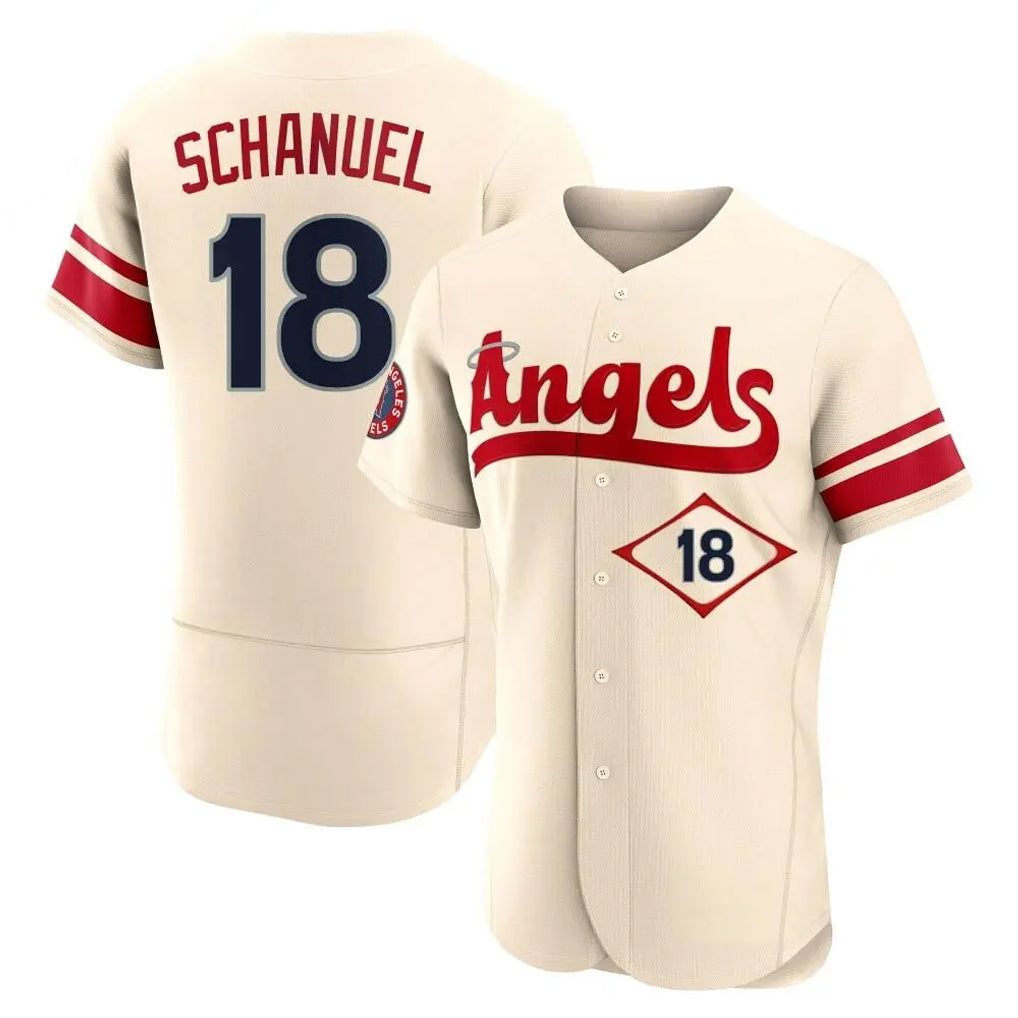 LA.Angels #18 Nolan Schanuel Player Cream City Connect Limited ELite Home Fdoa Stitched Jerseys