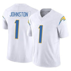 LA.Chargers #1 Quentin Johnston Player White Limited Vapor F.U.S.E. Home Game Gdoa Stitched Jerseys