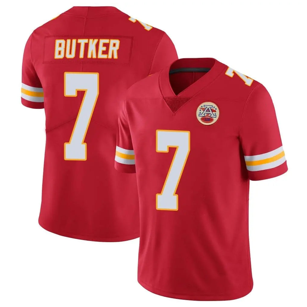 KC.Chiefs #7 Harrison Butker Player Red Limited Vapor Untouchable Home Game Gdoa Stitched Jerseys