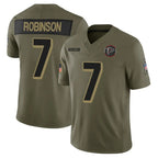 A.Falcons #7 Bijan Robinson Player Olive 2025 Salute To Service Limited Gdoa Stitched Jerseys