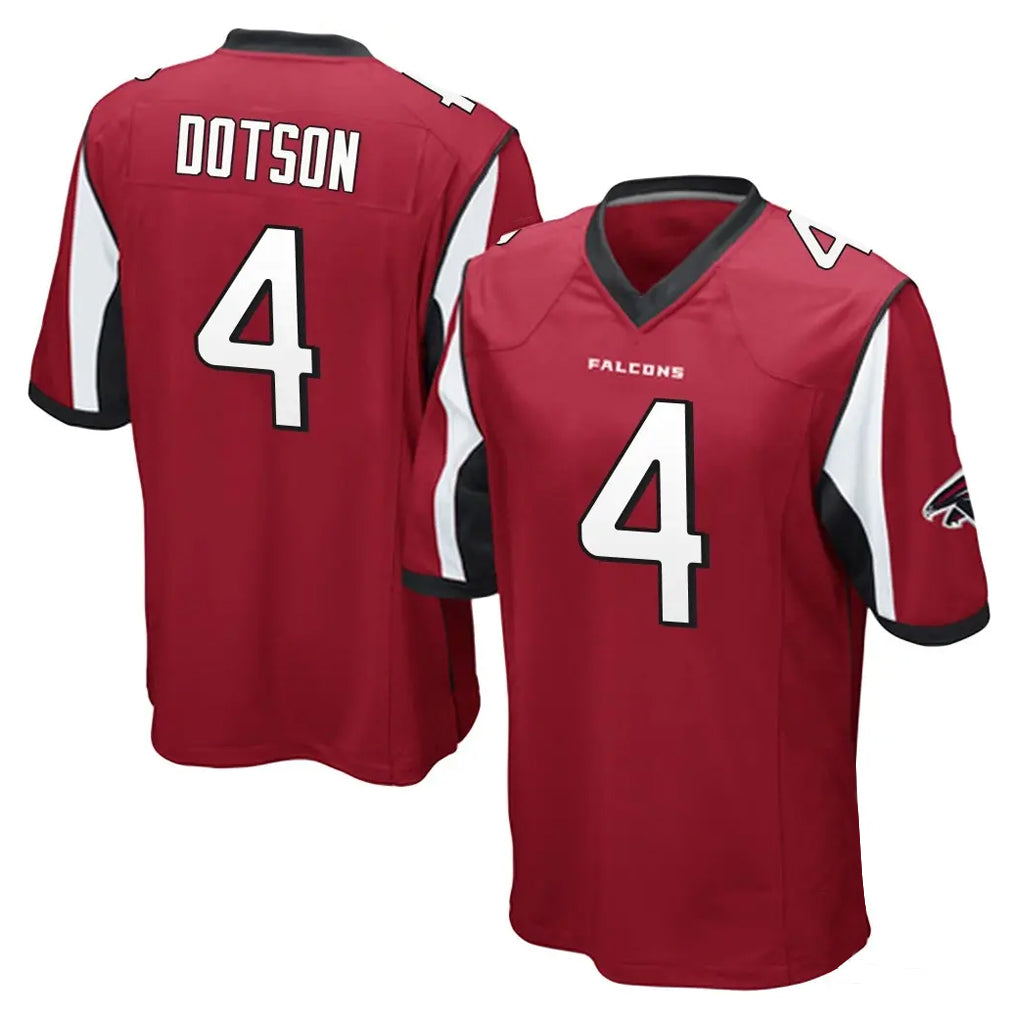 A.Falcons #4 Jahan Dotson Player Red Color Vapor Home Game Gdoa Stitched Jerseys