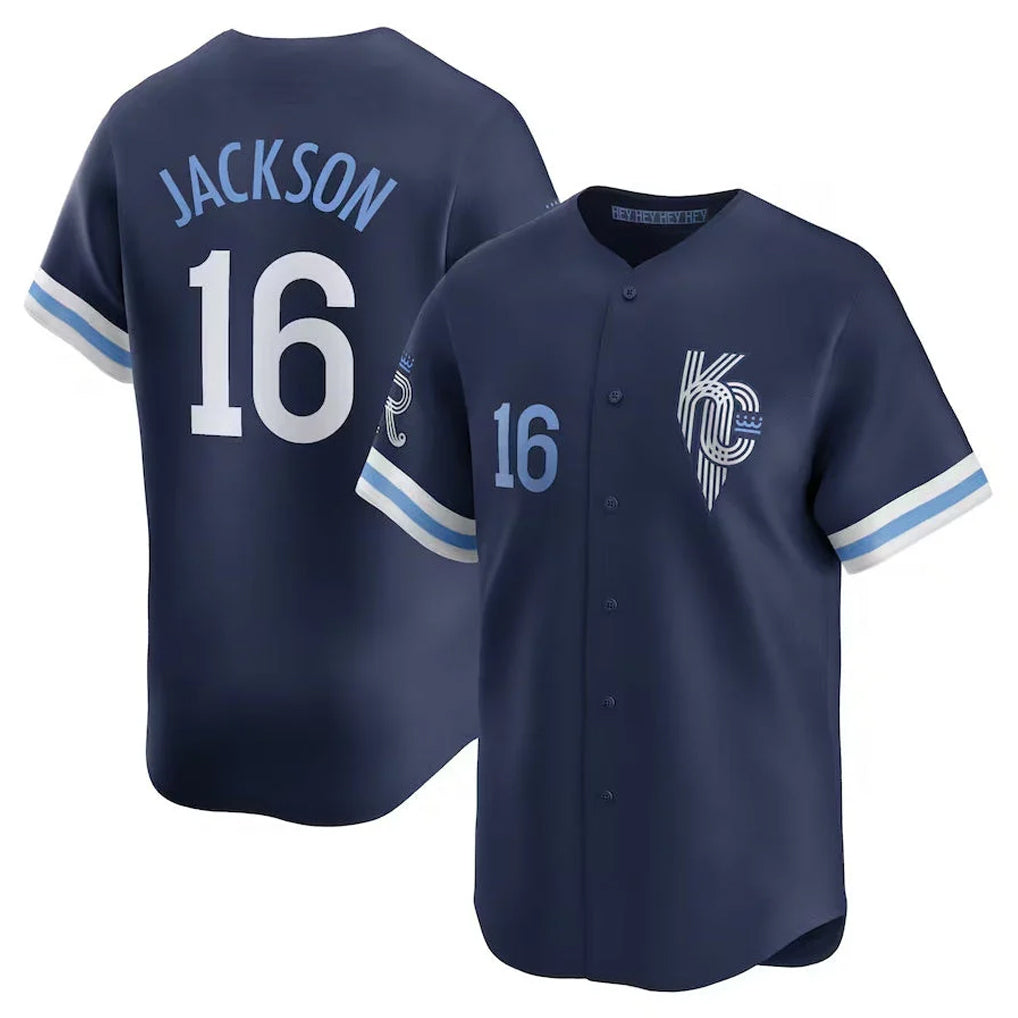 KC.Royals #16 Bo Jackson Player Navy City Connect Limited Home Gdoa Stitched Jerseys