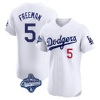 LA.Dodgers #5 Freddie Freeman Player White World Series Meet Limited Elite Home Fdoa Stitched Jerseys