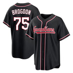 C.Guardians #75 Connor Brogdon Player Black Fashion Out Home Game Gdoa Stitched Jerseys