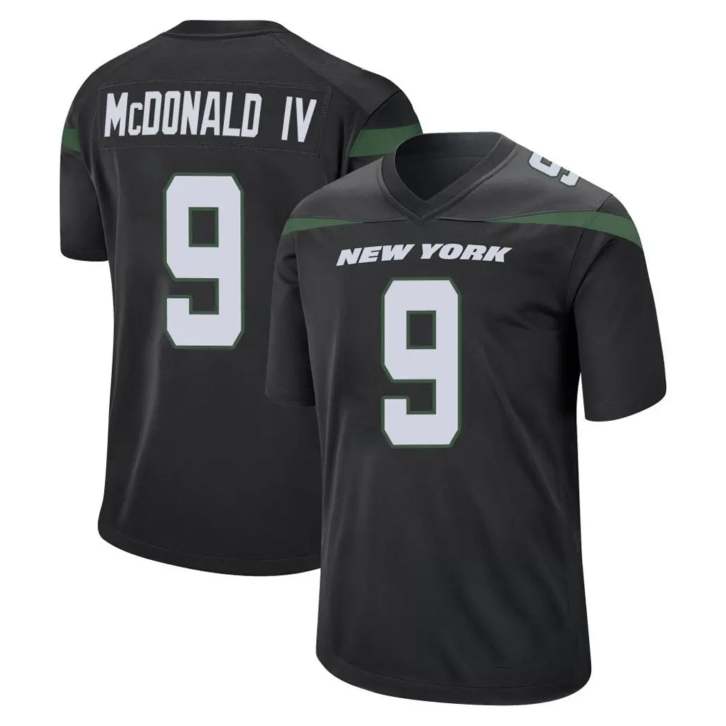 NY.Jets #9 Will McDonald IV Player Stealth Black Home Game Gdoa Stitched Jerseys