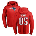 NE.Patriots #85 Hunter Henry Player Red LOGO Pullover Hoodies Home Game Gdoa Stitched Jerseys