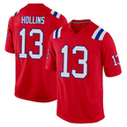 NE.Patriots #13 Mack Hollins Player Red Home Game Gdoa Stitched Jerseys