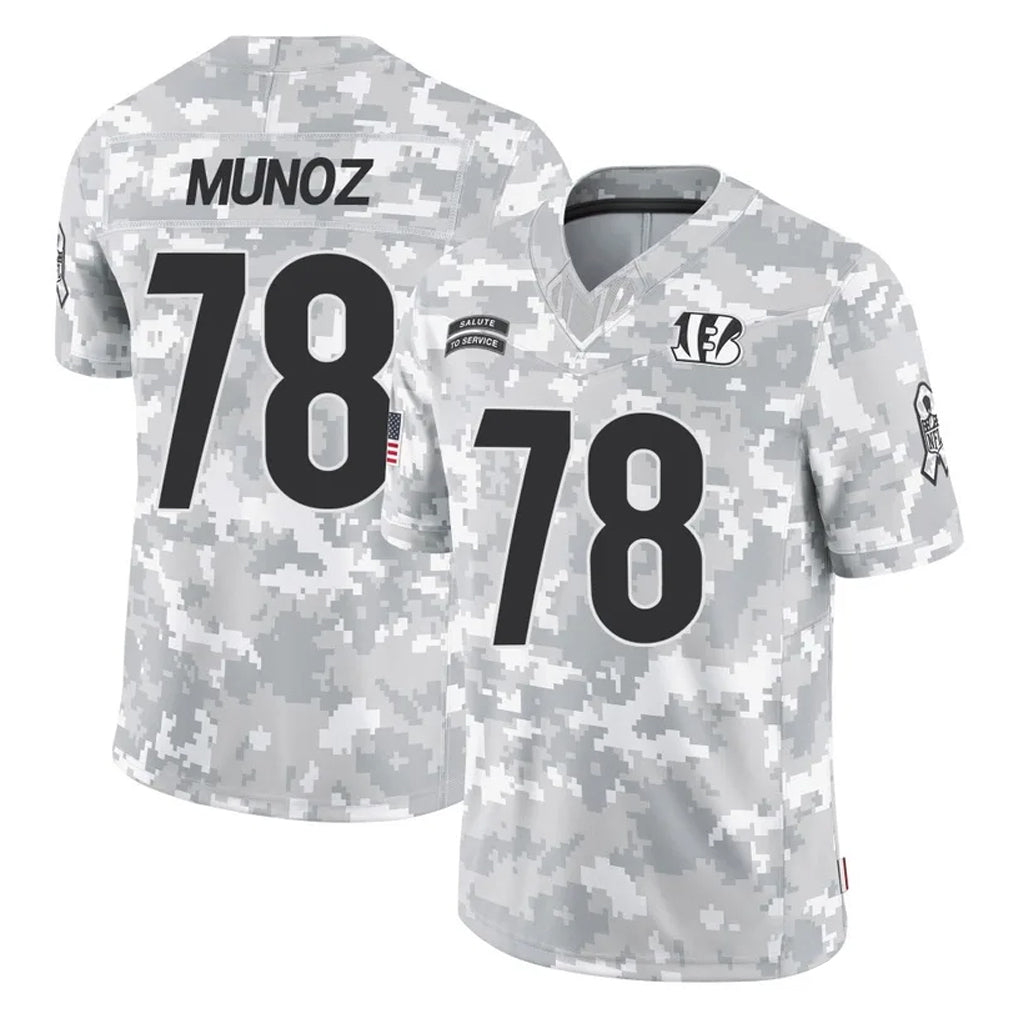 C.Bengals #78 Anthony Munoz Player Arctic Camo Salute to Service Limited Gdoa Stitched Jerseys