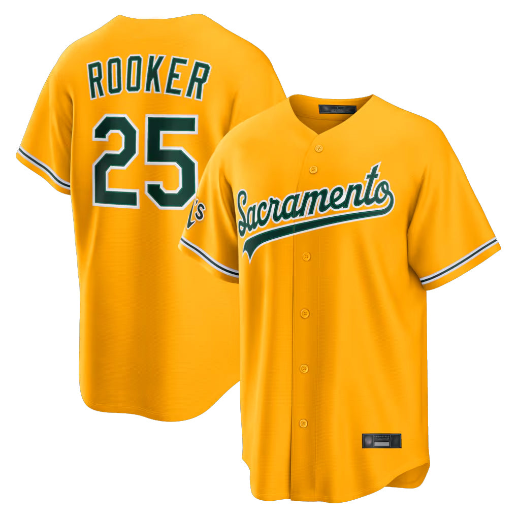 Athletics #25 Brent Rooker Player Gold Home Game Gdoa Stitched Jerseys
