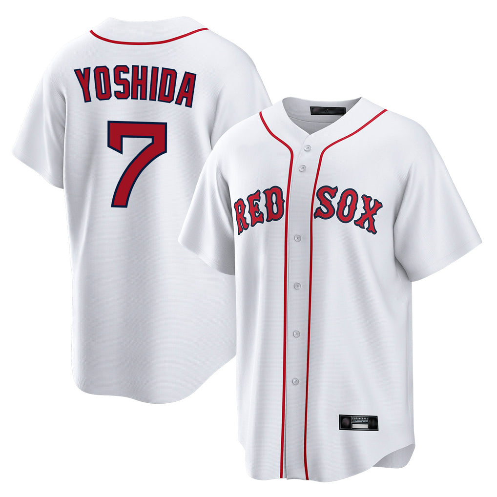 B.Red Sox #7 Masataka Yoshida Player White Home Game Gdoa Stitched Jerseys