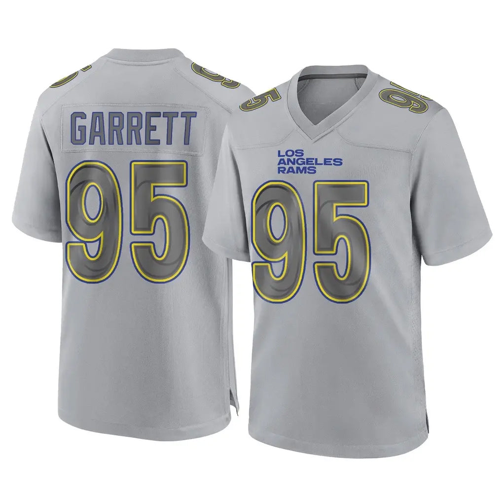 LA.Rams #95 Myles Garrett Player Gray Atmosphere Fashion Home Game Gdoa Stitched Jerseys