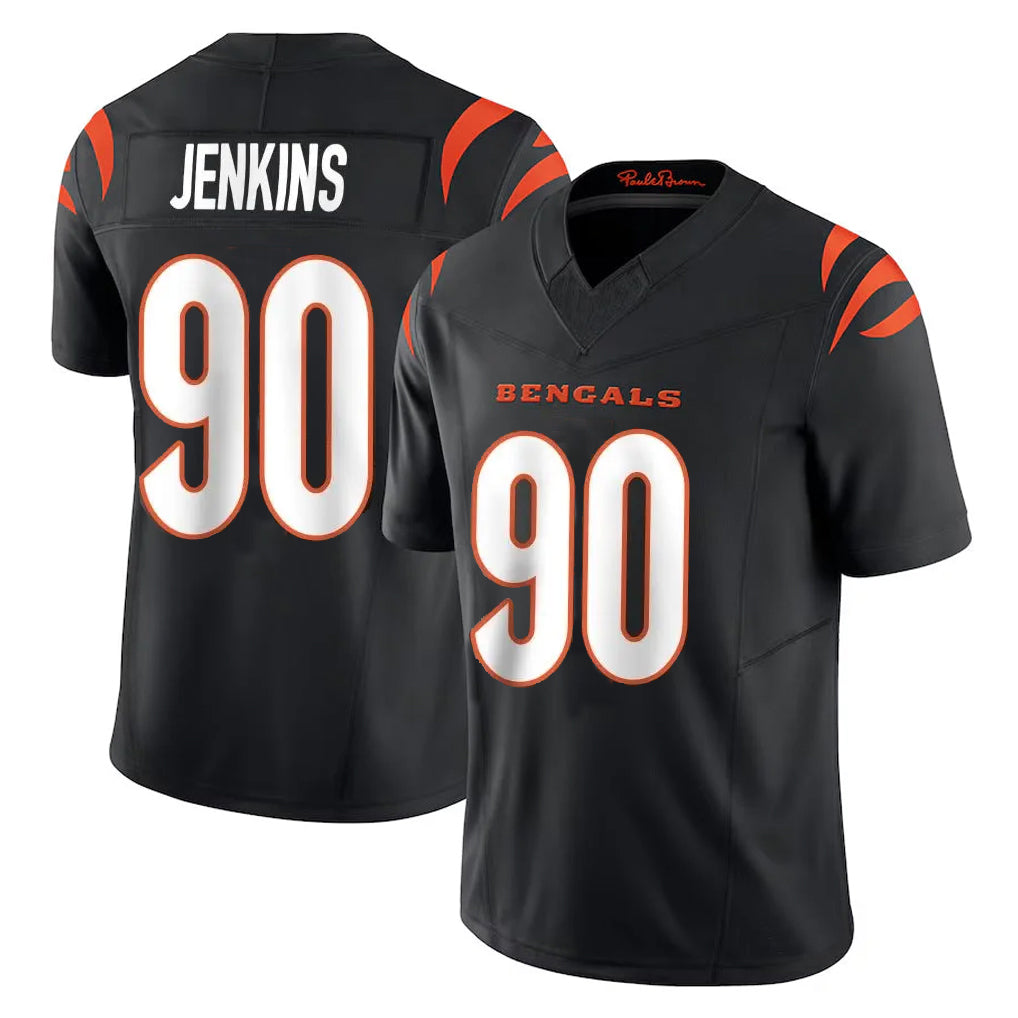 C.Bengals #90 Kris Jenkins Jr Player Black Vapor F.U.S.E. Limited Home Game Gdoa Stitched Jerseys