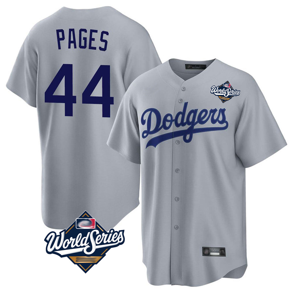LA.Dodgers #44 Andy Pages Player Gray World Series Game Fdoa Stitched Jerseys