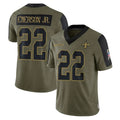 NO.Saints #22 Martin Emerson Jr. Player Olive Salute To Service Limited Game Gdoa Stitched Jerseys