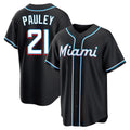 M.Marlins #21 Graham Pauley Player Black Fashion Out Home Game Fdoa Stitched Jerseys