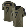 S.Seahawks #7 Uchenna Nwosu Player Olive Salute To Service Limited Game Gdoa Stitched Jerseys