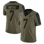 S.Seahawks #7 Uchenna Nwosu Player Olive Salute To Service Limited Game Gdoa Stitched Jerseys