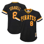 P.Pirates #8 Willie Stargell Player Black Mitchell & Ness Black Cooperstown Collection Mesh Batting Limited Fdoa Stitched Jerseys