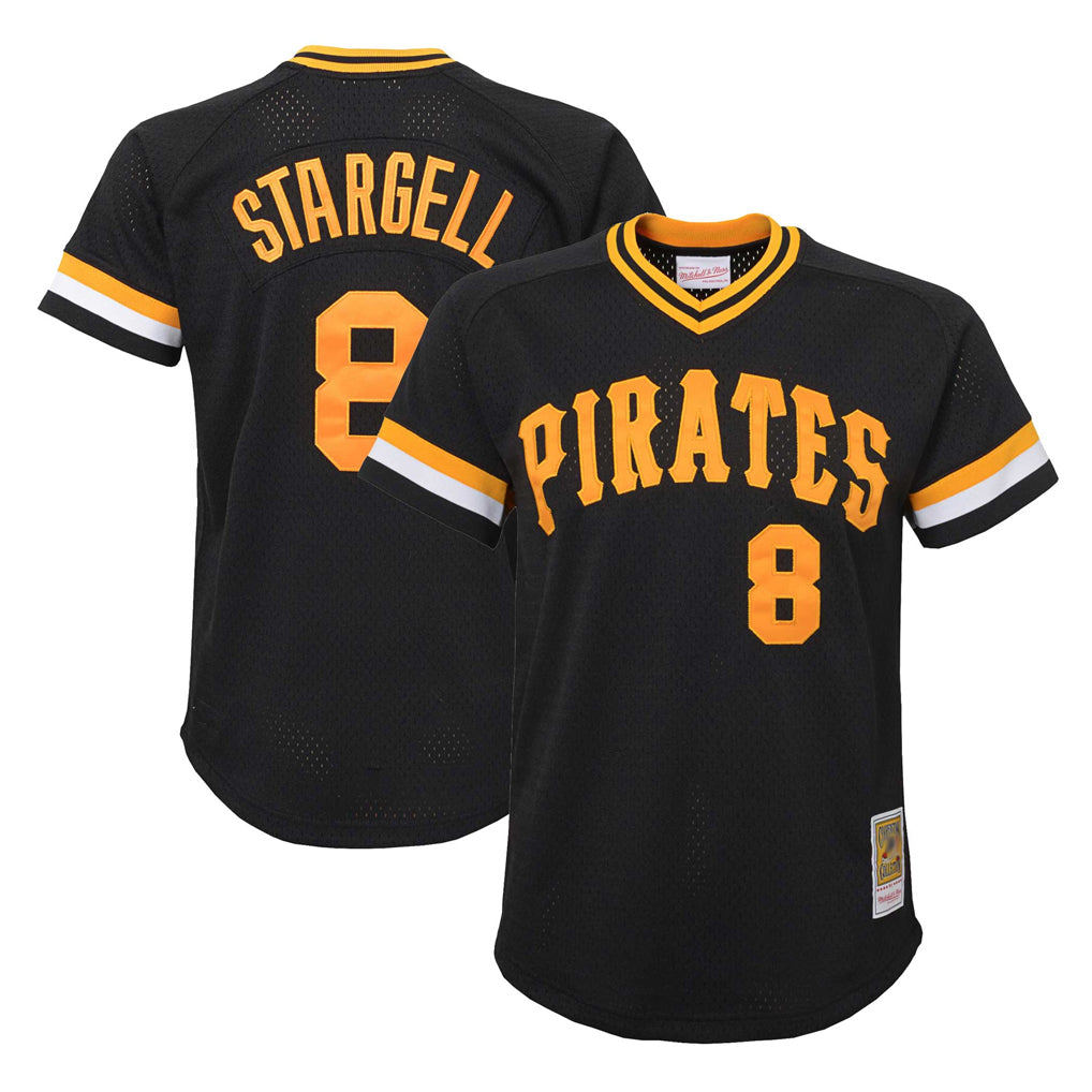 P.Pirates #8 Willie Stargell Player Black Mitchell & Ness Black Cooperstown Collection Mesh Batting Limited Fdoa Stitched Jerseys