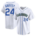S.Mariners #24 Ken Griffey Jr Player White Pitch Fashion Game Fdoa Stitched Jerseys