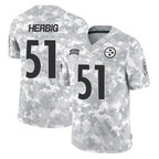 P.Steelers #51 Nick Herbig Player Arctic Camo Limited Salute To Service Home Game Gdoa Stitched Jerseys
