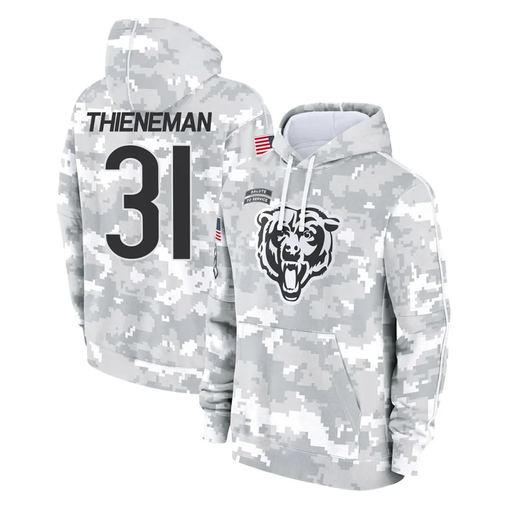 C.Bears #31 Dillon Thieneman Player Arctic Camo Salute to Service Pullover Hoodies Limited Gdoa Stitched Jerseys