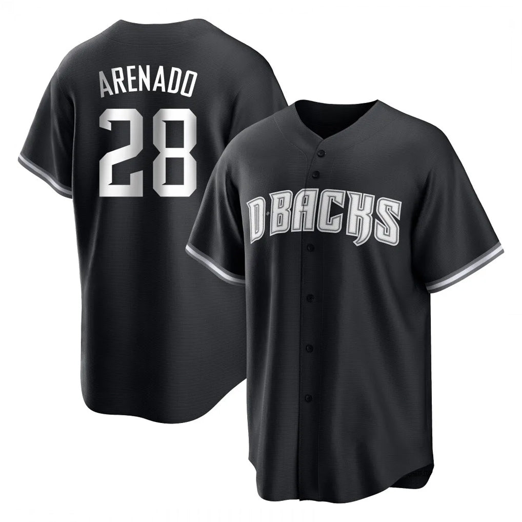 A.Diamondbacks #28 Nolan Arenado Player Black Game Home Gdoa Stitched Jerseys