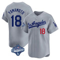 LA.Dodgers #18 Yoshinobu Yamamoto Player Gray World Series Meet Limited Home Fdoa Stitched Jerseys