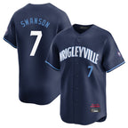 C.Cubs #7 Dansby Swanson Player Navy City Connect Limited Home Gdoa Stitched Jerseys