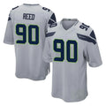 S.Seahawks #90 Jarran Reed Player Gray Home Game Gdoa Stitched Jerseys