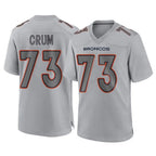 D.Broncos #73 Frank Crum Player Gray Atmosphere Fashion Limited Game Gdoa Stitched Jerseys