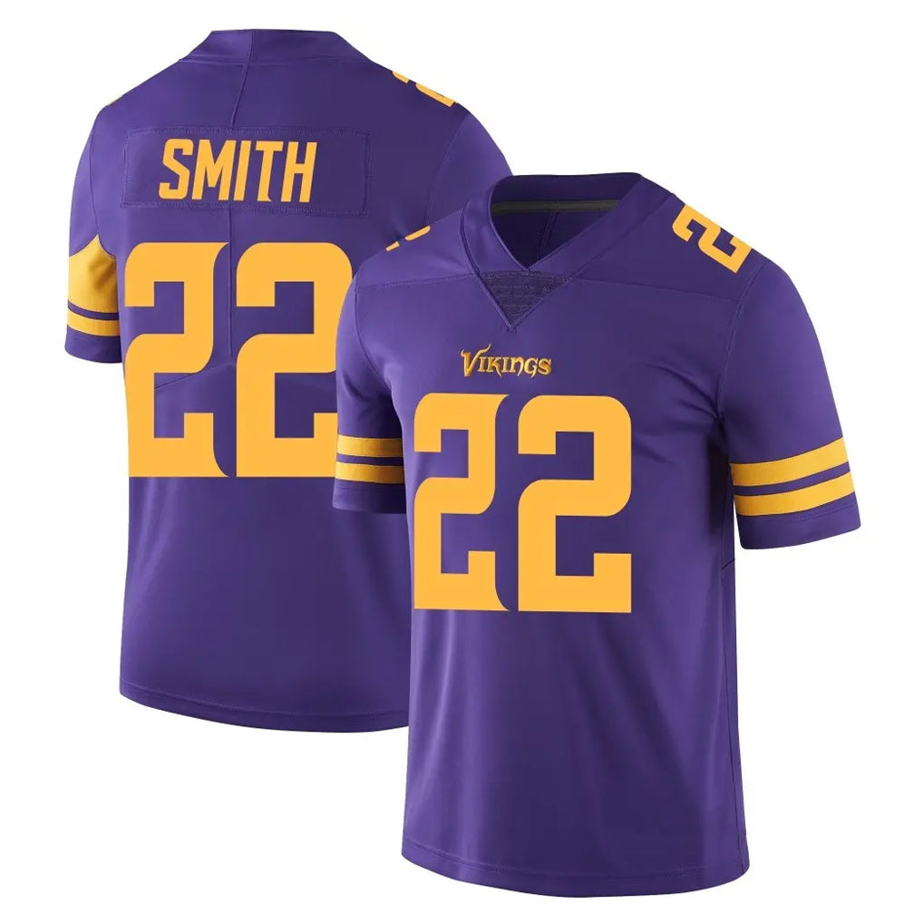 MN.Vikings #22 Harrison Smith Player Purple Limited Color Rush Home Game Gdoa Stitched Jerseys