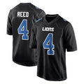 D.Lions #4 D.J. Reed Player Black Fashion Home Game Gdoa Stitched Jerseys