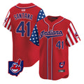 A.Diamondbacks #41 Carlos Santana Player Red Independence Day Vapor Premier Limited Stitched Jersey