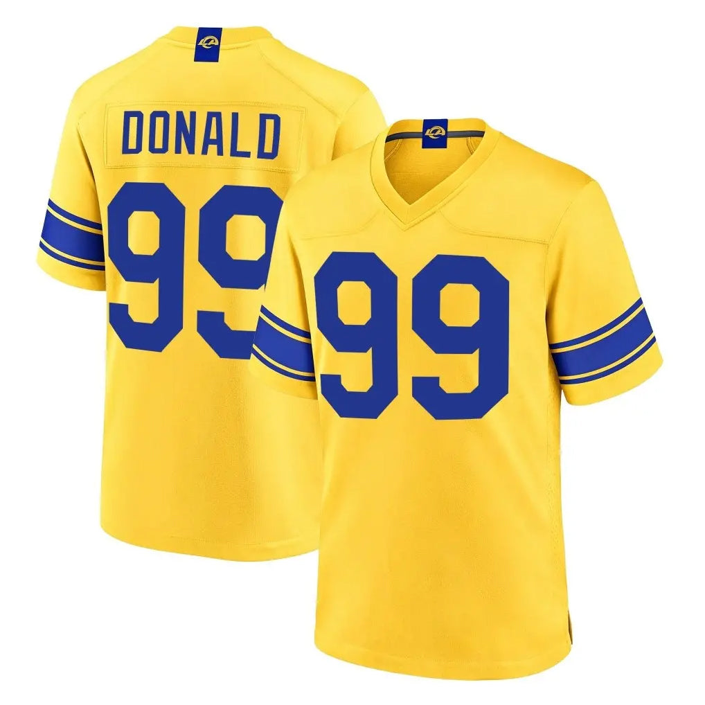 LA.Rams #99 Aaron Donald Player Gold Classic Sol Home Game Gdoa Stitched Jerseys