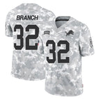 D.Lions #32 Brian Branch Player Arctic Camo Salute To Service Limited Gdoa Stitched Jerseys