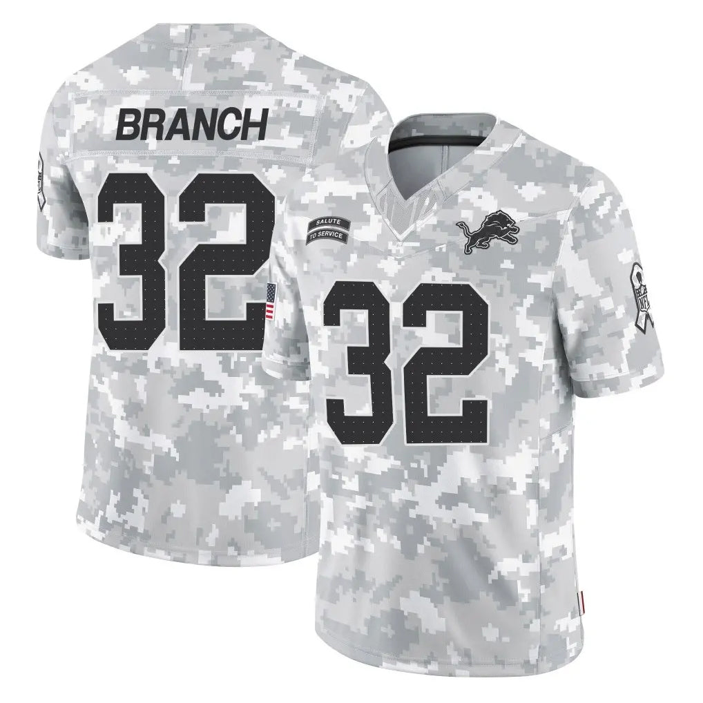 D.Lions #32 Brian Branch Player Arctic Camo Salute To Service Limited Gdoa Stitched Jerseys