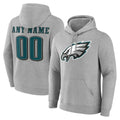 Custom P.Eagles Gray LOGO Pullover Hoodies Home Game Any Name & Numbers Gdoa Stitched Jerseys