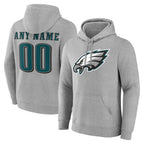 Custom P.Eagles Gray LOGO Pullover Hoodies Home Game Any Name & Numbers Gdoa Stitched Jerseys