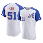 A.Braves #51 Chris Sale Player White City Connect Limited Elite Home Game Gdoa Stitched Jerseys