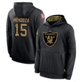 LV.Raiders #15 Fernando Mendoza Player Black Salute to Service Hoodies Limited Game Gdoa Stitched Jerseys
